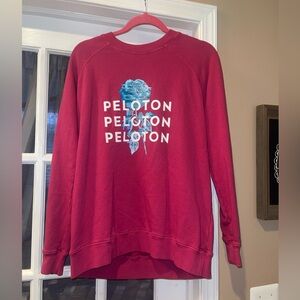 Peloton raspberry blue flower sweatshirt top crewneck woman’s small